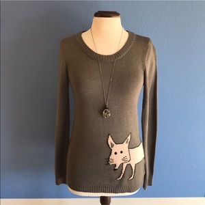 Gray Cat Design Sweater